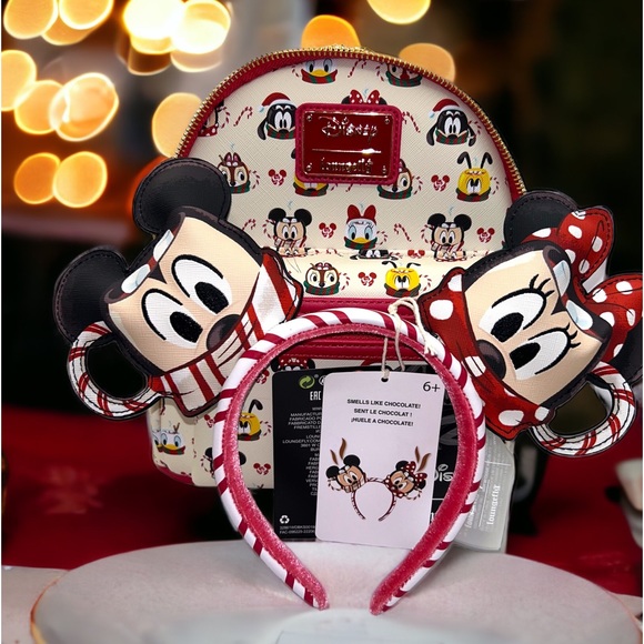 Disney Hot Cocoa AOP Mini Backpack with Headband Combo with Matching Zip Wallet - Picture 2 of 9